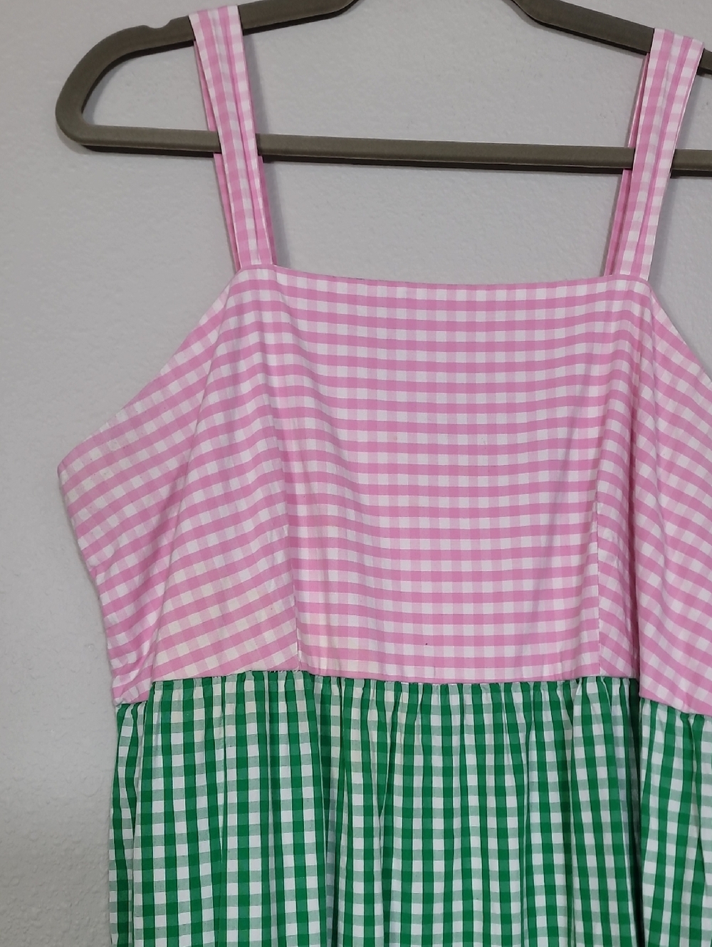 Crown & Ivy Tiered Gingham Maxi Dress Size XL Colorblock Cottagecore Cotton - Picture 5 of 12